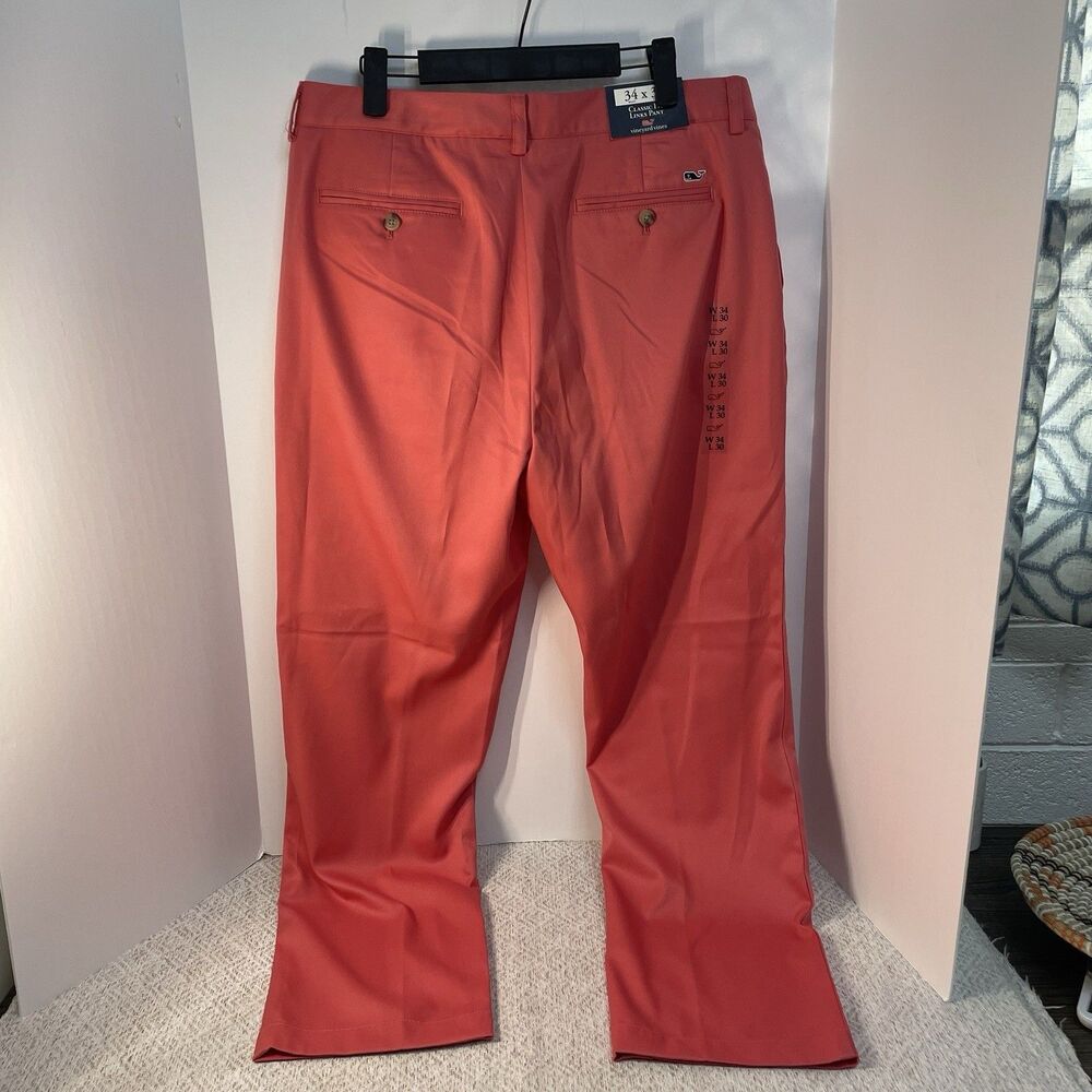 Vineyard Vines Mens 34 X 30 Classic Fit Links Golf Pants Jetty Red NWT - Picture 3 of 9